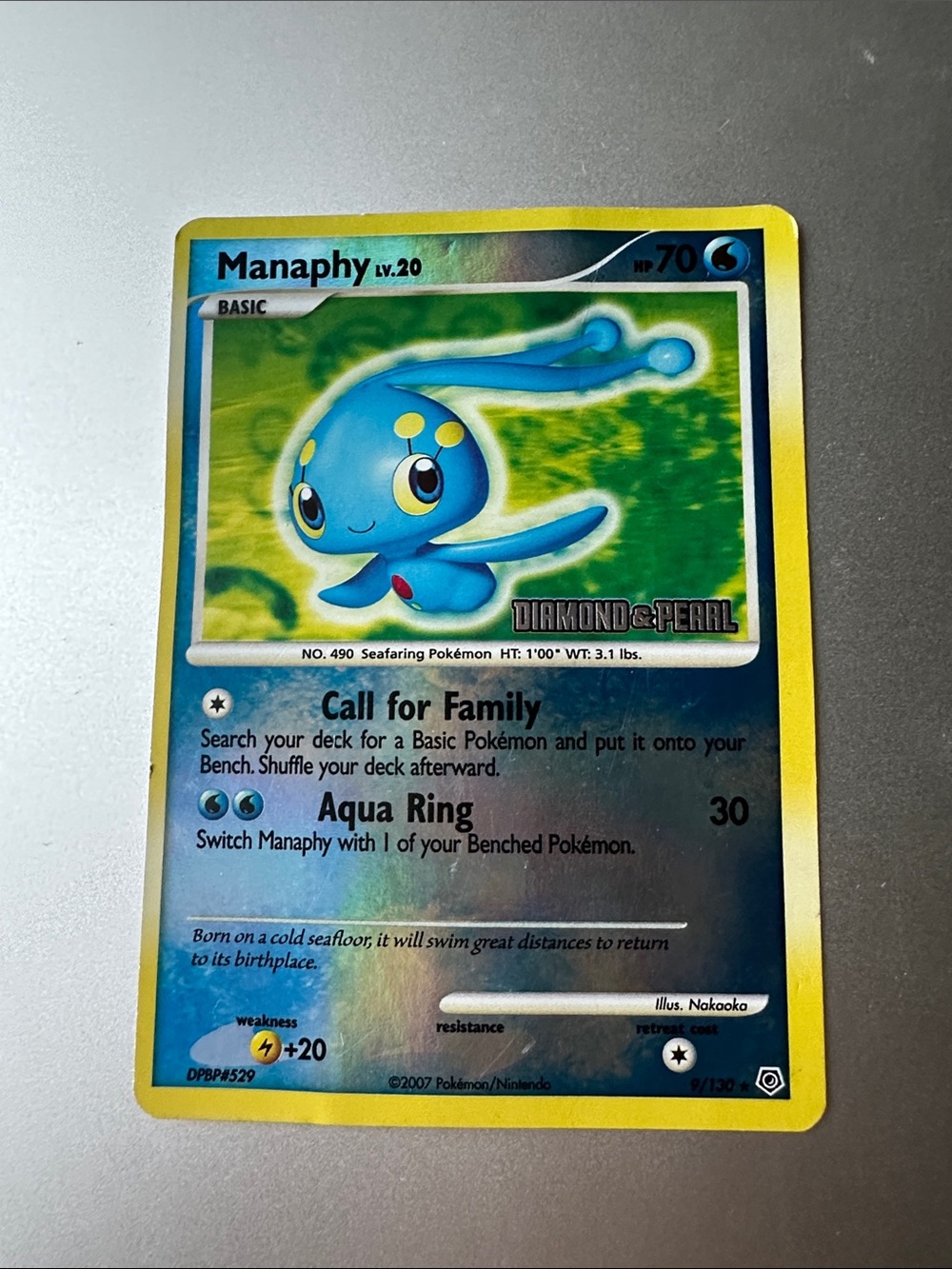 Manaphy Diamond & Pearl Reverse Holo Pokémon Card